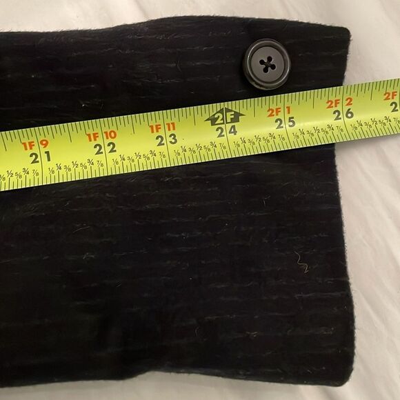 Hickey Freeman Black Pinstripe Wool Cashmere Classic Overcoat Mens 40R - Picture 6 of 10